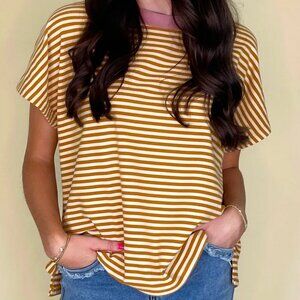 NWT AnnieWear Soft Striped Knit Dolman Sleeve Top Sz XL